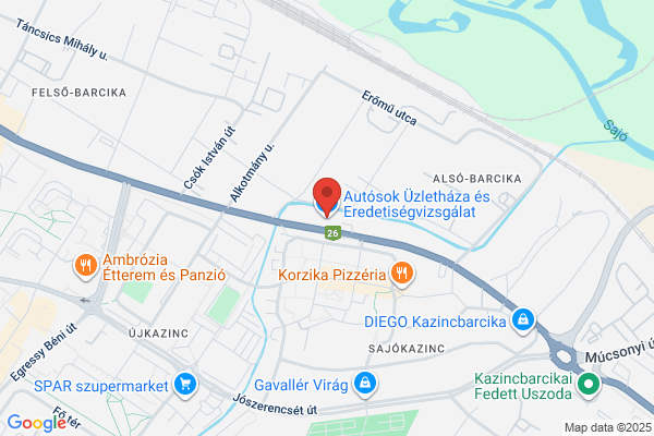 Autósok Üzletháza és Eredetiségvizsgálat Kazincbarcika